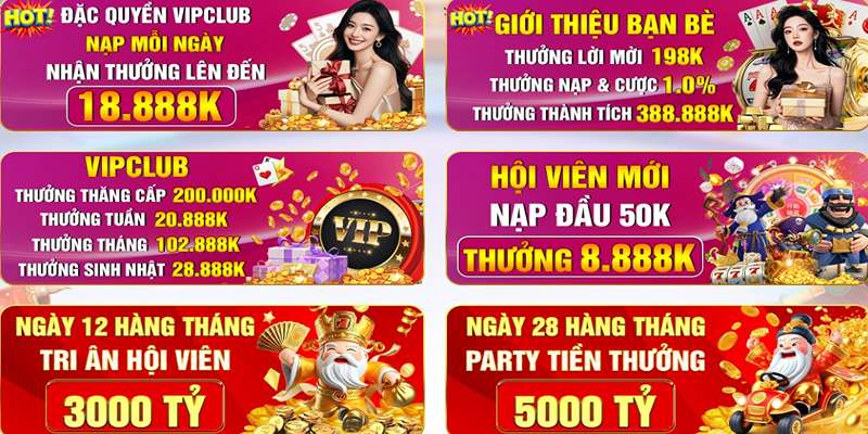 Vô số chương trình ưu đãi hấp dẫn cho người chơi